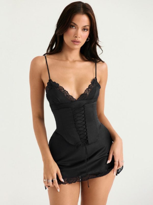 Corset Lace Strap Sleeveless Mini Dresses Corset Lace Strap Sleeveless Mini Dresses