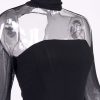 Corset Midi Dress With Mesh Long Sleeve Corset Midi Dress With Mesh Long Sleeve