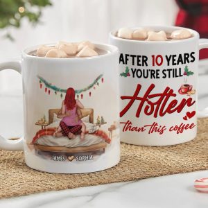 Couple, After [Custom] Years You're Still Hotter Than This Coffee, Personalized Coffee Mug