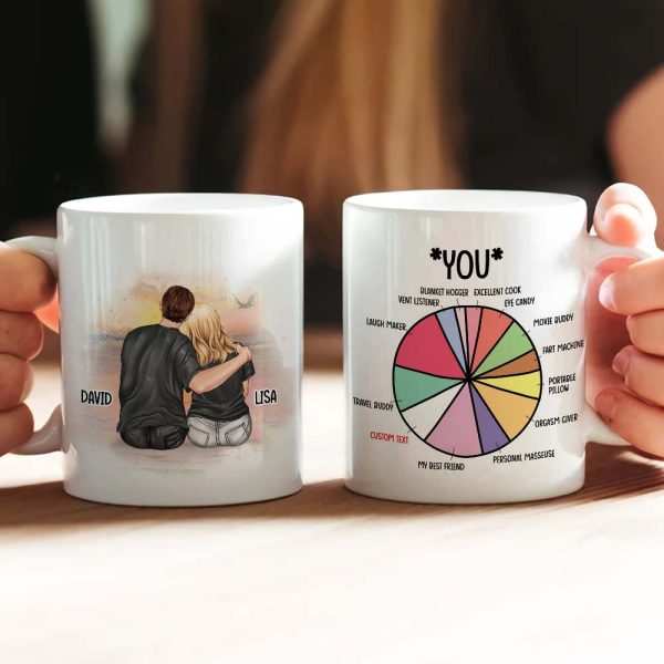 Couple Blanket Hogger Excellent Cook, Personalized Love Pie Chart White Mug