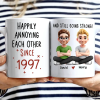 Couple Happily Annoying Each Other Since - Personalized Mug Couple Happily Annoying Each Other Since - Personalized Mug
