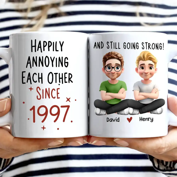 Couple Happily Annoying Each Other Since - Personalized Mug Couple Happily Annoying Each Other Since - Personalized Mug
