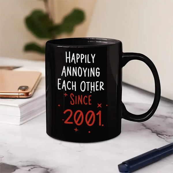 Couple Happily Annoying Each Other Since - Personalized Mug Couple Happily Annoying Each Other Since - Personalized Mug