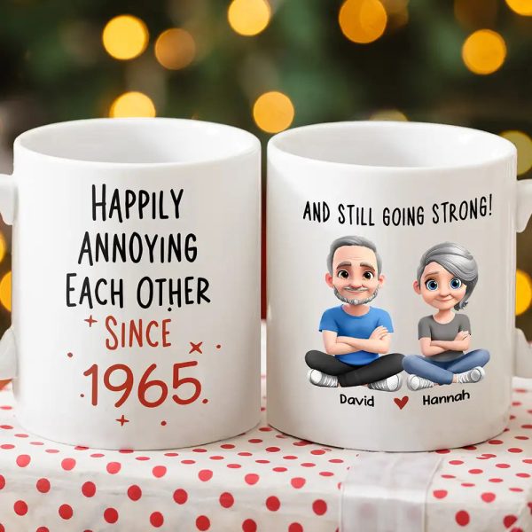 Couple Happily Annoying Each Other Since - Personalized Mug Couple Happily Annoying Each Other Since - Personalized Mug