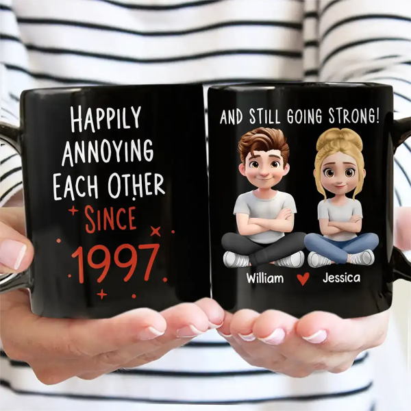 Couple Happily Annoying Each Other Since - Personalized Mug Couple Happily Annoying Each Other Since - Personalized Mug