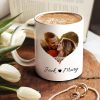 Couple Heart Upload Photo, Personalized Coffee Mug, Valentine Gift, Birthday Gift For Him/Her Couple Heart Upload Photo, Personalized Coffee Mug, Valentine Gift, Birthday Gift For Him/Her