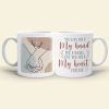 Couple Hold My Hand For A While But You Hold My Heart Forever, Personalized White Mug Couple Hold My Hand For A While But You Hold My Heart Forever, Personalized White Mug