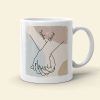 Couple Hold My Hand For A While But You Hold My Heart Forever, Personalized White Mug Couple Hold My Hand For A While But You Hold My Heart Forever, Personalized White Mug