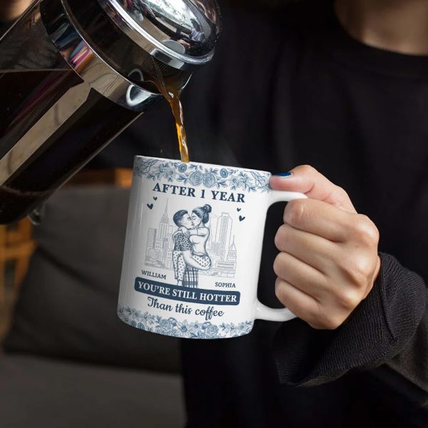 Couple Hotter Than This Coffee Toile De Jouy Pattern - Personalized White Edge-to-Edge Mug Couple Hotter Than This Coffee Toile De Jouy Pattern - Personalized White Edge-to-Edge Mug