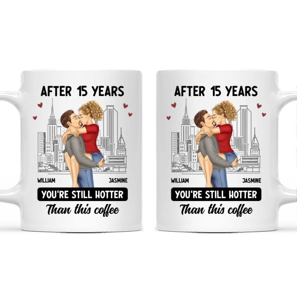 Couple Kissing After Years Hotter Than This Coffee - Gift For Couples - Personalized Mug Couple Kissing After Years Hotter Than This Coffee - Gift For Couples - Personalized Mug