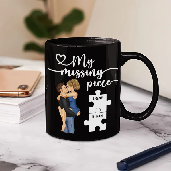 Couple Kissing My Missing Piece - Personalized Mug Couple Kissing My Missing Piece - Personalized Mug
