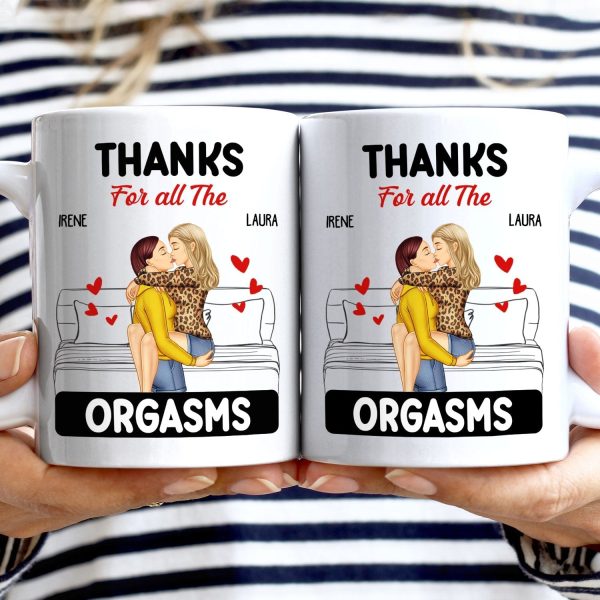 Couple Kissing Thanks For All - Gift For Couples - Personalized Mug Couple Kissing Thanks For All - Gift For Couples - Personalized Mug