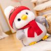 Couple Penguin Plush Pillow with Hat and Scarf