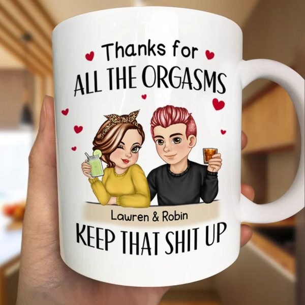 Couple Thanks For All The Orgasms - Personalized Mug Couple Thanks For All The Orgasms - Personalized Mug