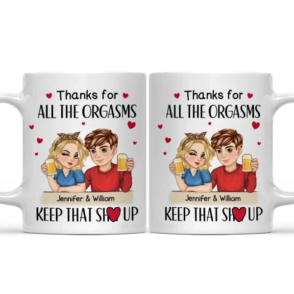 Couple Thanks For All The Orgasms - Personalized Mug Couple Thanks For All The Orgasms - Personalized Mug