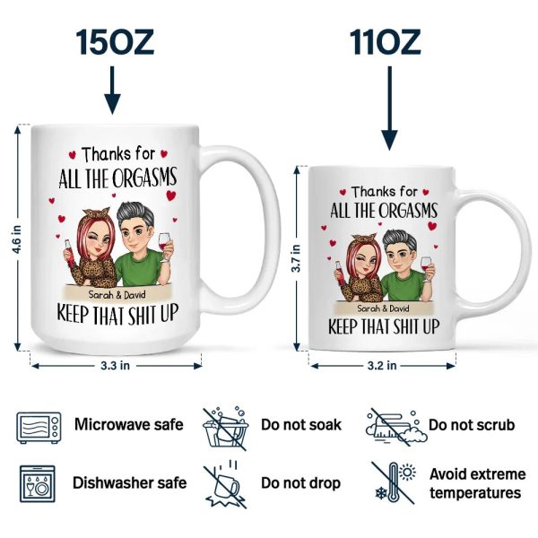 Couple Thanks For All The Orgasms - Personalized Mug Couple Thanks For All The Orgasms - Personalized Mug