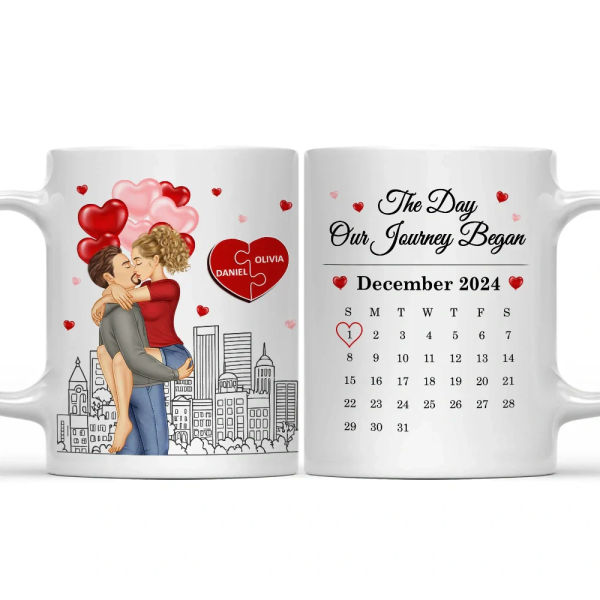 Couple The Day Our Journey Began - Personalized Mug Couple The Day Our Journey Began - Personalized Mug
