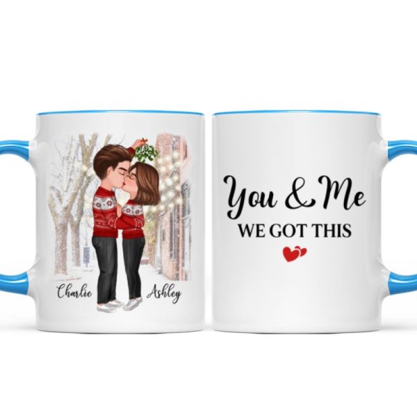 Couple Under Mistletoe We Got This Christmas Personalized Mug Couple Under Mistletoe We Got This Christmas Personalized Mug