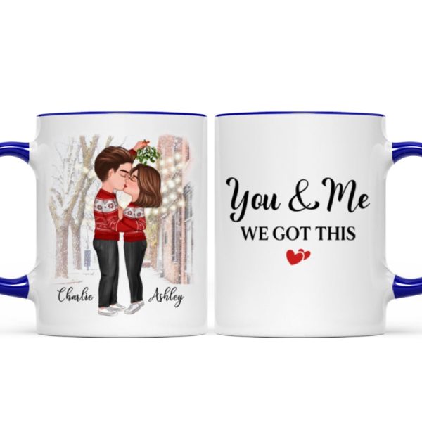 Couple Under Mistletoe We Got This Christmas Personalized Mug Couple Under Mistletoe We Got This Christmas Personalized Mug