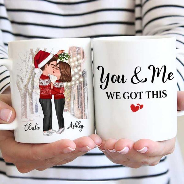 Couple Under Mistletoe We Got This Christmas Personalized Mug Couple Under Mistletoe We Got This Christmas Personalized Mug