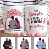 Couple Under Pink Tree Personalized Mug Couple Under Pink Tree Personalized Mug