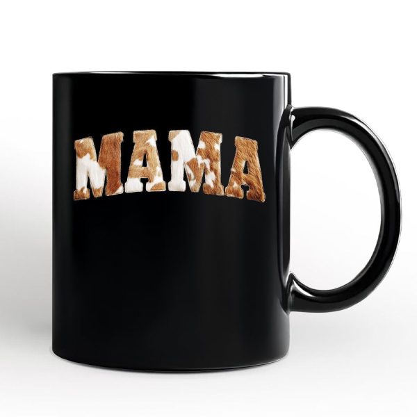 Cow Print Mama Western Personalized Mug, Faux Cowhide Mom Gift with Custom Name Cow Print Mama Western Personalized Mug, Faux Cowhide Mom Gift with Custom Name