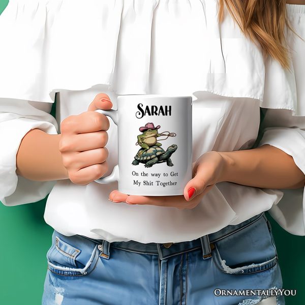 Cowboy Frog And Turtle Personalized Mug, Sarcastic Quote Gift With Custom Name Cowboy Frog And Turtle Personalized Mug, Sarcastic Quote Gift With Custom Name