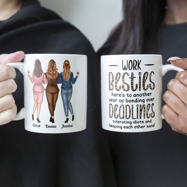 Coworkers, Alcohol Tolerating, Bonding Over Deadlines, Keeping Each Other Sane - Personalized Mug - Gift For Coworker, Colleague, Work Bestie, Friend, Work Bestie Coworkers, Alcohol Tolerating, Bonding Over Deadlines, Keeping Each Other Sane - Personalized Mug - Gift For Coworker, Colleague, Work Bestie, Friend, Work Bestie