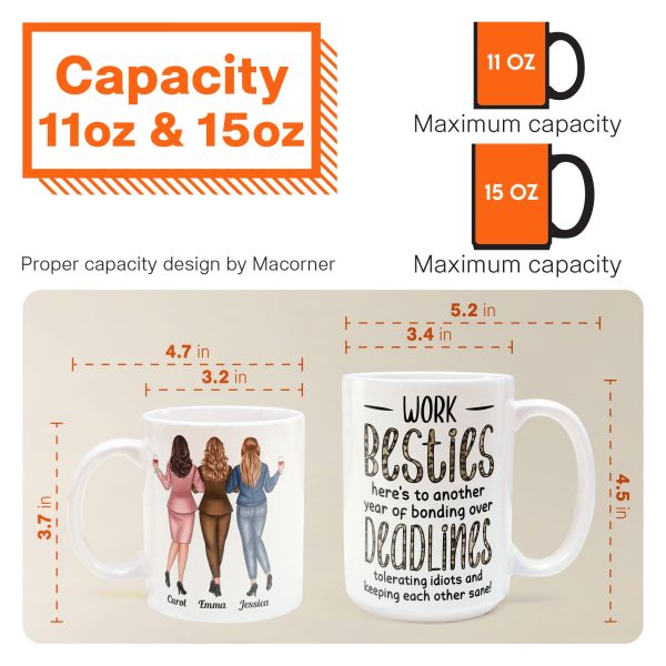 Coworkers, Alcohol Tolerating, Bonding Over Deadlines, Keeping Each Other Sane - Personalized Mug - Gift For Coworker, Colleague, Work Bestie, Friend, Work Bestie Coworkers, Alcohol Tolerating, Bonding Over Deadlines, Keeping Each Other Sane - Personalized Mug - Gift For Coworker, Colleague, Work Bestie, Friend, Work Bestie