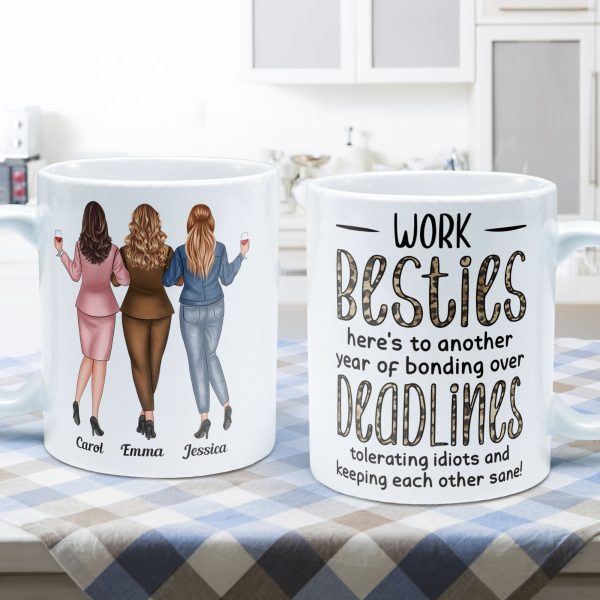 Coworkers, Alcohol Tolerating, Bonding Over Deadlines, Keeping Each Other Sane - Personalized Mug - Gift For Coworker, Colleague, Work Bestie, Friend, Work Bestie Coworkers, Alcohol Tolerating, Bonding Over Deadlines, Keeping Each Other Sane - Personalized Mug - Gift For Coworker, Colleague, Work Bestie, Friend, Work Bestie