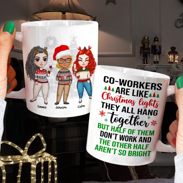 Coworkers Are Like Christmas Lights, Personalized Coworkers Christmas Mug, Christmas Gift Coworkers Are Like Christmas Lights, Personalized Coworkers Christmas Mug, Christmas Gift