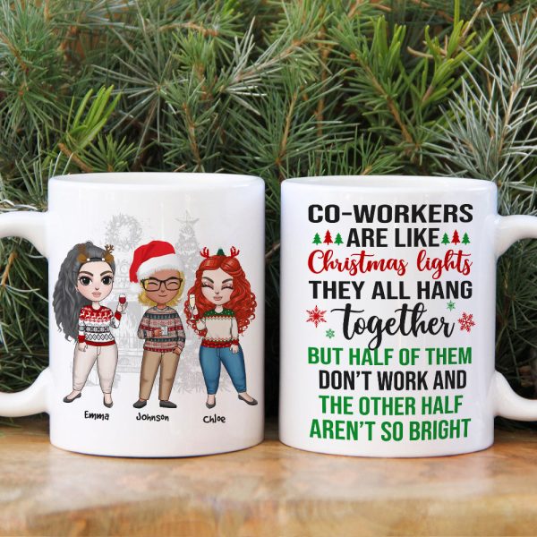 Coworkers Are Like Christmas Lights, Personalized Coworkers Christmas Mug, Christmas Gift Coworkers Are Like Christmas Lights, Personalized Coworkers Christmas Mug, Christmas Gift