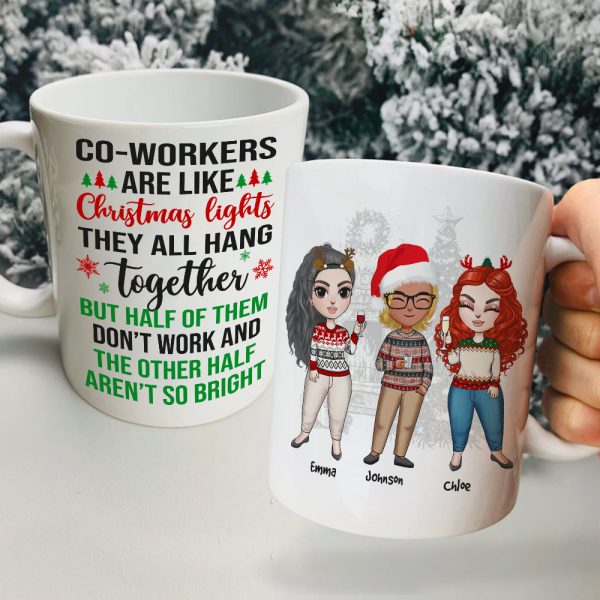 Coworkers Are Like Christmas Lights, Personalized Coworkers Christmas Mug, Christmas Gift Coworkers Are Like Christmas Lights, Personalized Coworkers Christmas Mug, Christmas Gift