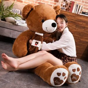 Cozy 4-Color Teddy Bear with Scarf