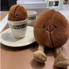 Cozy Coffee Bean Plush Doll Pillow - Soft & Adorable Decor for Any Space