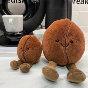 Cozy Coffee Bean Plush Doll Pillow - Soft & Adorable Decor for Any Space