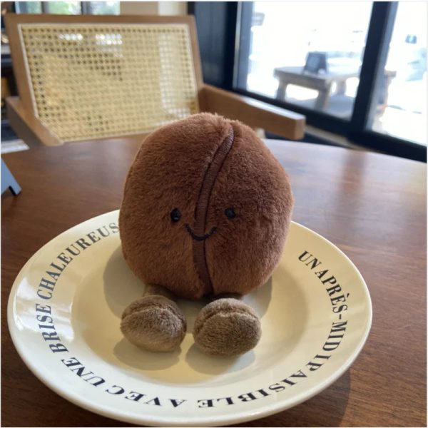 Cozy Coffee Bean Plush Doll Pillow - Soft & Adorable Decor for Any Space