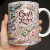 Craft Lover, Made With Love, Glue Gun And Scissors - Personalized Custom Coffee Mug - HOB045_MG Craft Lover, Made With Love, Glue Gun And Scissors - Personalized Custom Coffee Mug - HOB045_MG