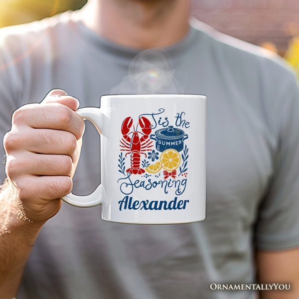 Crawfish Boil Season Summer Personalized Mug, Seafood Funny Retro Gift with Custom Name Crawfish Boil Season Summer Personalized Mug, Seafood Funny Retro Gift with Custom Name