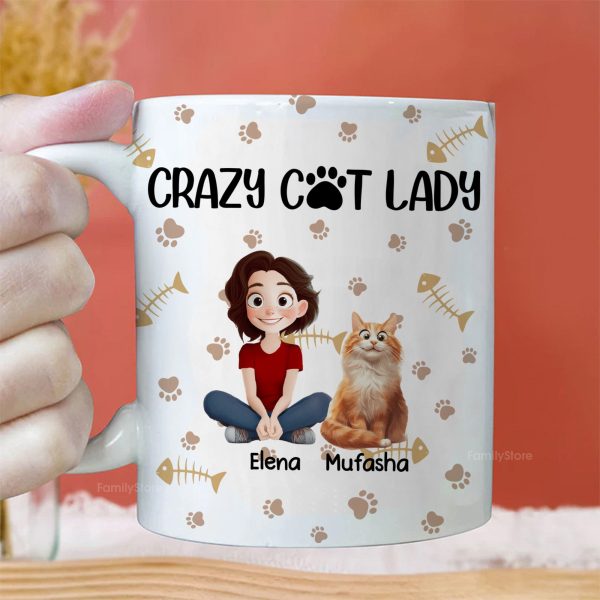 Crazy Cat Lady - Personalized Mug - Gift for Pet Owners, Pet Lovers, Cat Mom | CLP15 NH96