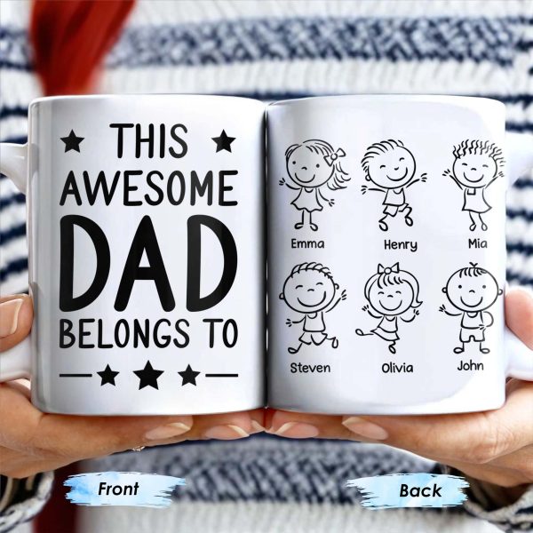 Create A Unique Family Mug With Custom Names And Cartoon Children - Personalized Custom Coffee Mug - DAD030_MG Create A Unique Family Mug With Custom Names And Cartoon Children - Personalized Custom Coffee Mug - DAD030_MG