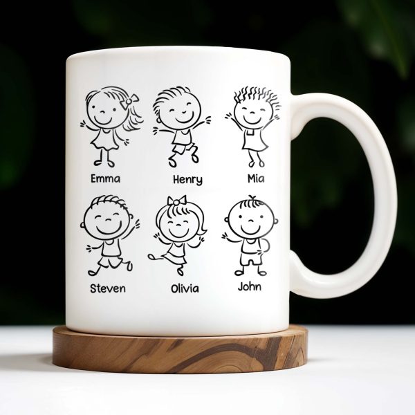 Create A Unique Family Mug With Custom Names And Cartoon Children - Personalized Custom Coffee Mug - DAD030_MG Create A Unique Family Mug With Custom Names And Cartoon Children - Personalized Custom Coffee Mug - DAD030_MG