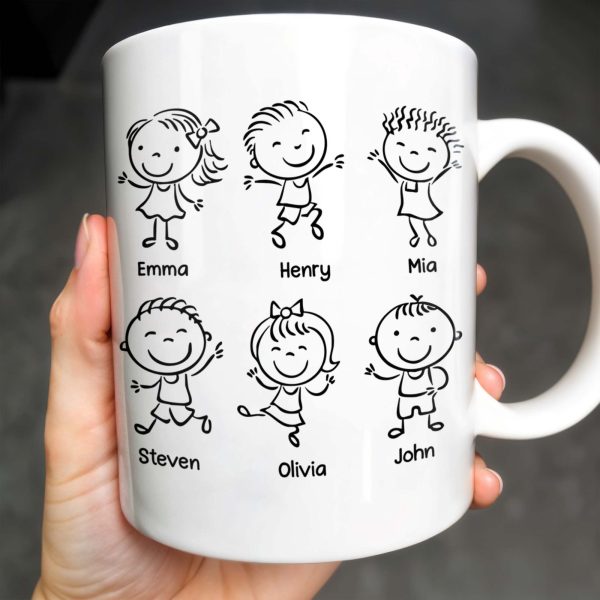 Create A Unique Family Mug With Custom Names And Cartoon Children - Personalized Custom Coffee Mug - DAD030_MG Create A Unique Family Mug With Custom Names And Cartoon Children - Personalized Custom Coffee Mug - DAD030_MG