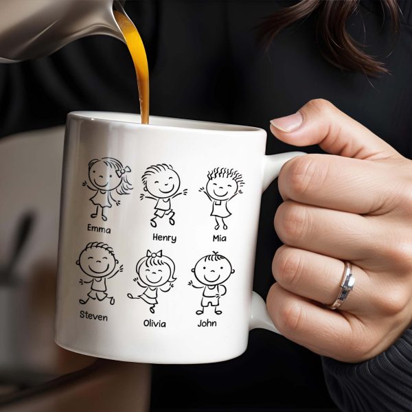 Create A Unique Family Mug With Custom Names And Cartoon Children - Personalized Custom Coffee Mug - DAD030_MG Create A Unique Family Mug With Custom Names And Cartoon Children - Personalized Custom Coffee Mug - DAD030_MG