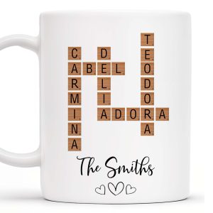 Create Your Own Family Name Scrabble Puzzle - Personalized Custom Coffee Mug - FAM206_MG