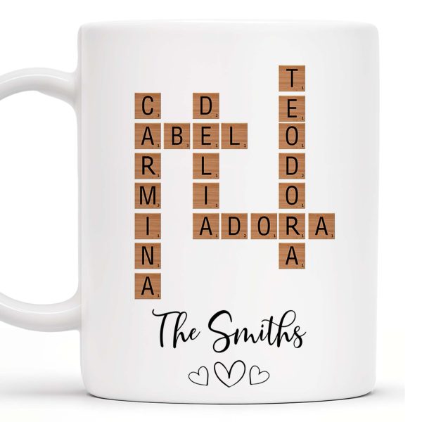 Create Your Own Family Name Scrabble Puzzle - Personalized Custom Coffee Mug - FAM206_MG