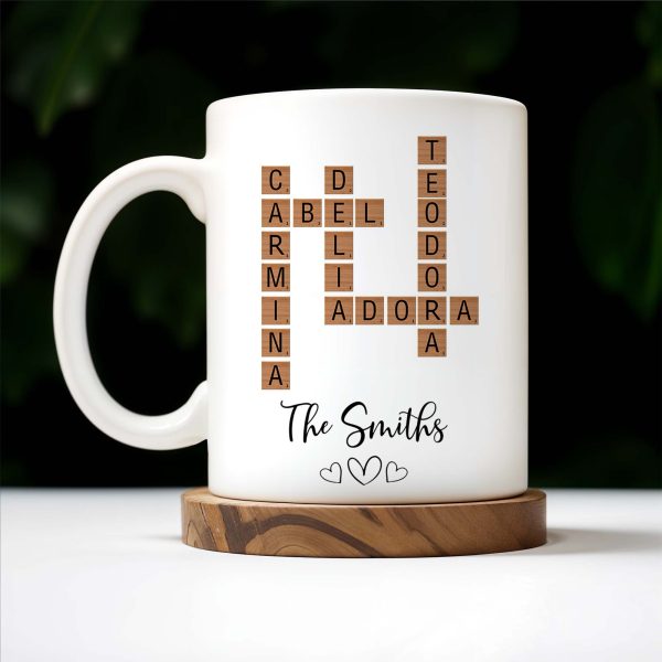 Create Your Own Family Name Scrabble Puzzle - Personalized Custom Coffee Mug - FAM206_MG