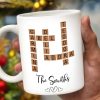 Create Your Own Family Name Scrabble Puzzle - Personalized Custom Coffee Mug - FAM206_MG