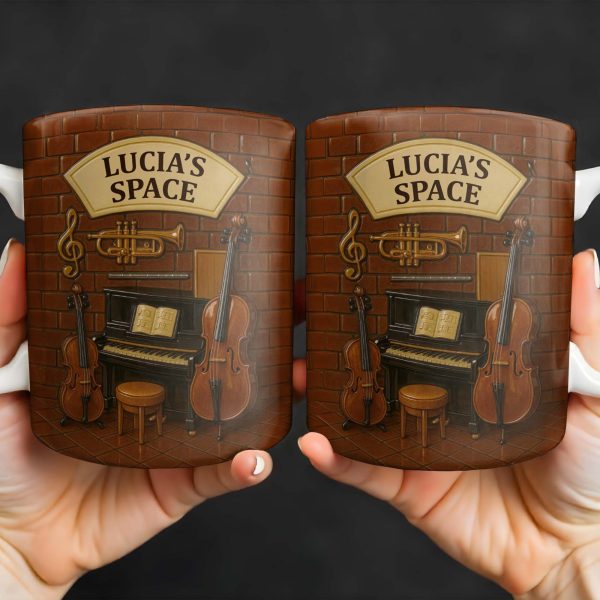 Create Your Own Musical Haven, Musical Instruments and Brick Wall - Personalized Custom Coffee Mug - FAM337_MG Create Your Own Musical Haven, Musical Instruments and Brick Wall - Personalized Custom Coffee Mug - FAM337_MG