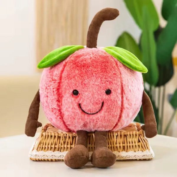 Creative Plush Fruit Toys: Watermelon, Cherry & Apple Dolls for Fun Gifts Creative Plush Fruit Toys: Watermelon, Cherry & Apple Dolls for Fun Gifts